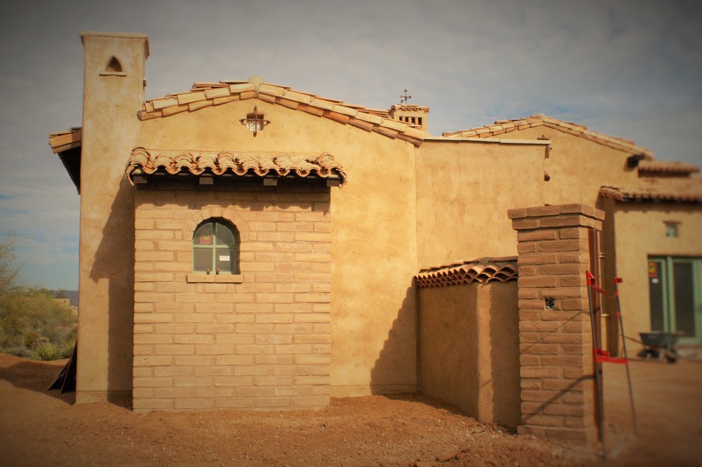 Pool Equipment Shed Spaces Rustic with Adobe Home Adobe House