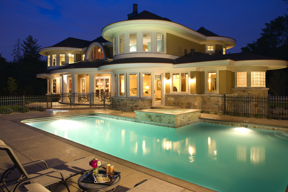 Pool Fence Ideas Pool Beach with Bay Window Chaise Lounge1