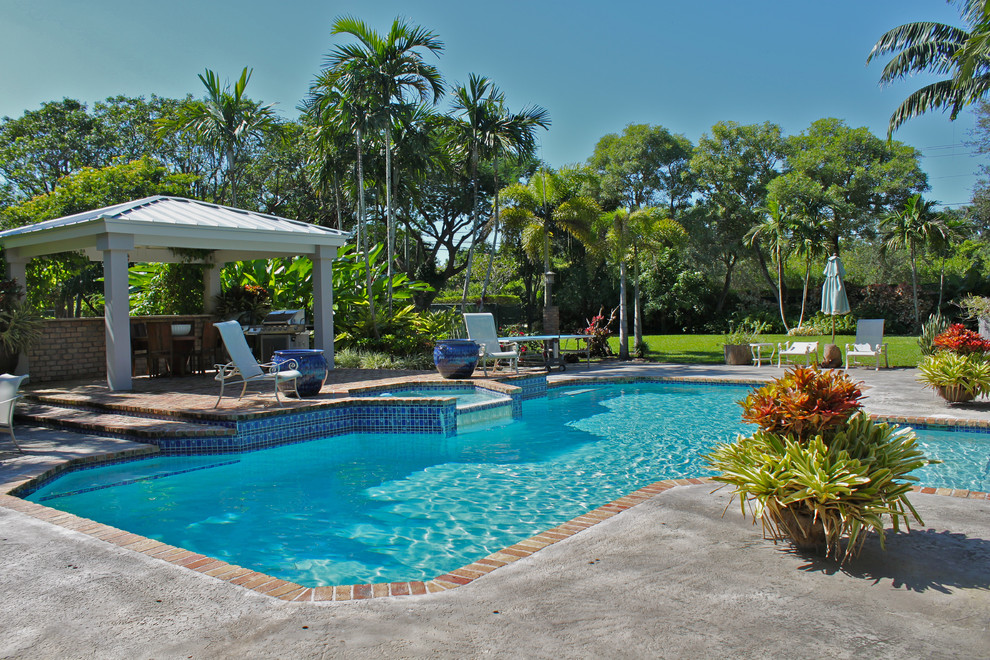 Pool Plaster Colors Pool Tropical with Cabana Container Plants Grass