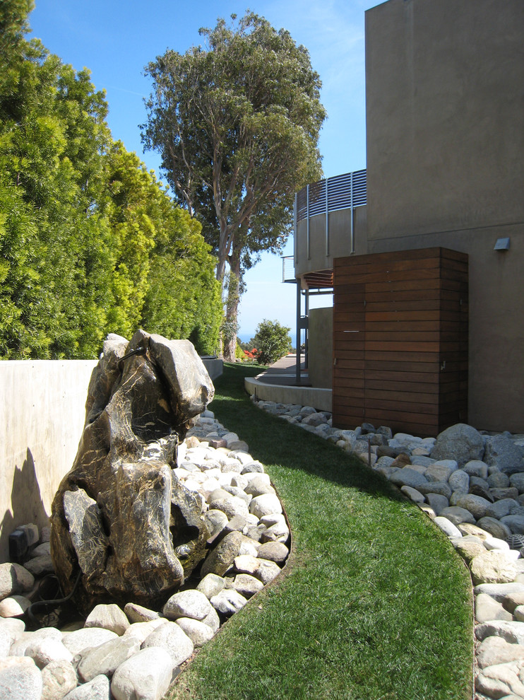Pool Pump Cover Landscape Modern with Boulders Garden Sculpture Granite