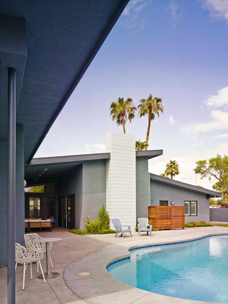 Pool Pump Cover Pool Midcentury with Adirondack Chairs Desert Landscape