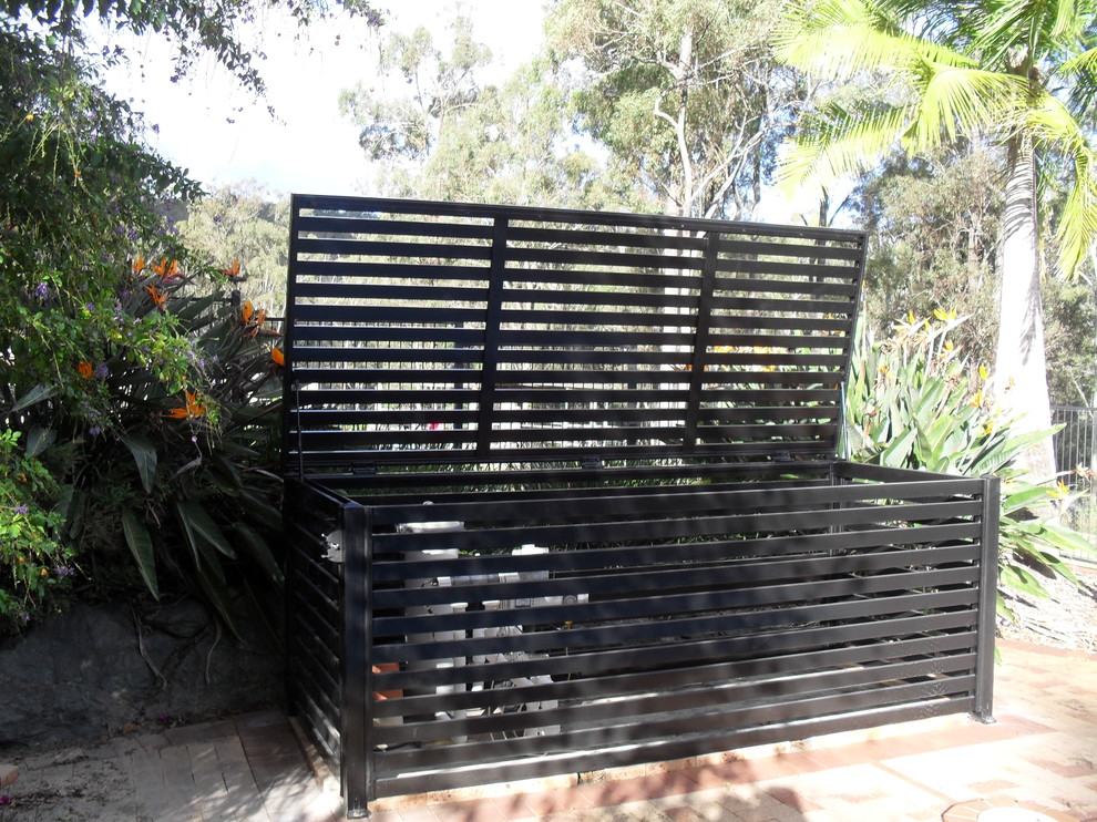 Pool Pump Cover Spaces Contemporary with None 