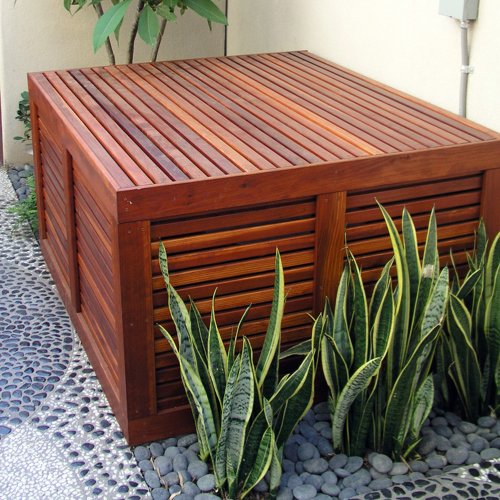 Pool Pump Enclosures Landscape Contemporary with Air Conditioner Air Conditioner