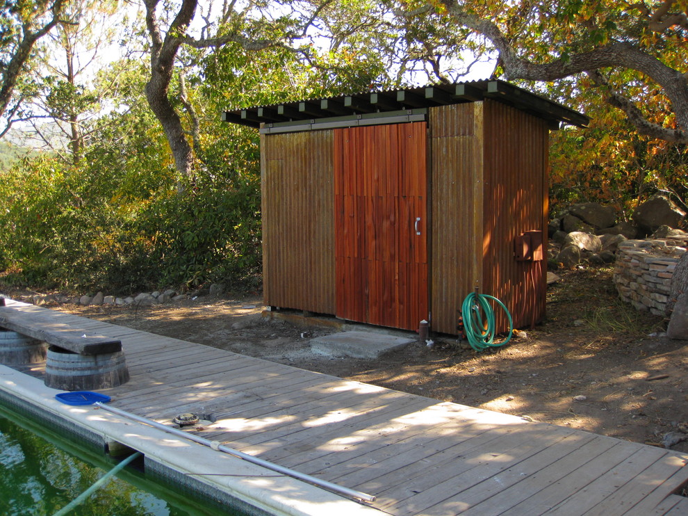 Pool Pump Shed Garage and Shed Contemporary with None 