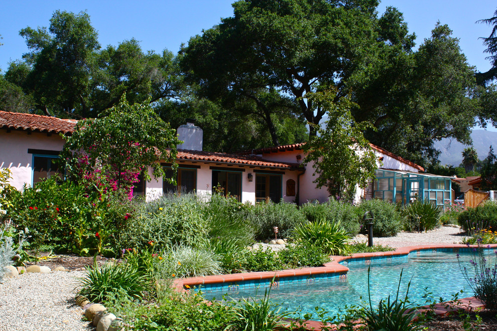 Pool Tile Designs Exterior Southwestern with Backyard Clay Roof Exterior