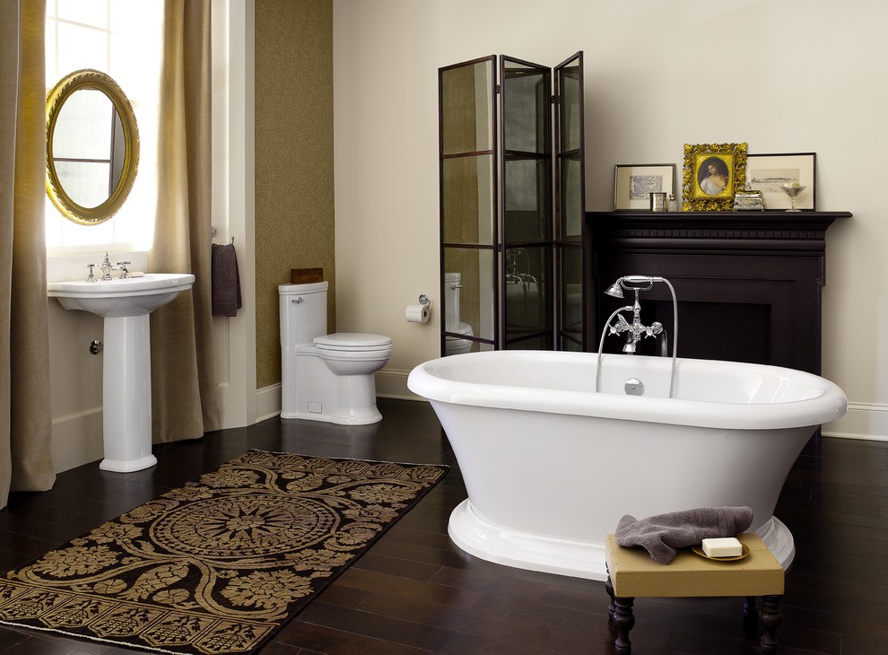 Porcelain Marble Tile Bathroom Contemporary with None 