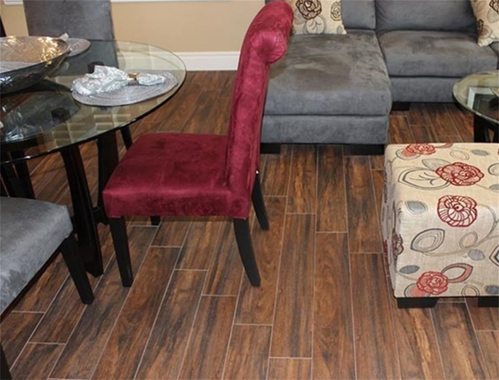 Porcelain Tile That Looks Like Wood Dining Room with None 