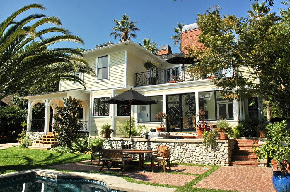 Porch Column Ideas Exterior Traditional with Balcony Brick Paving Casement
