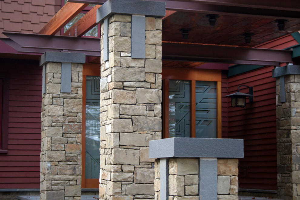 Porch Post Ideas Entry Contemporary with Craftsman House Craftsman Light