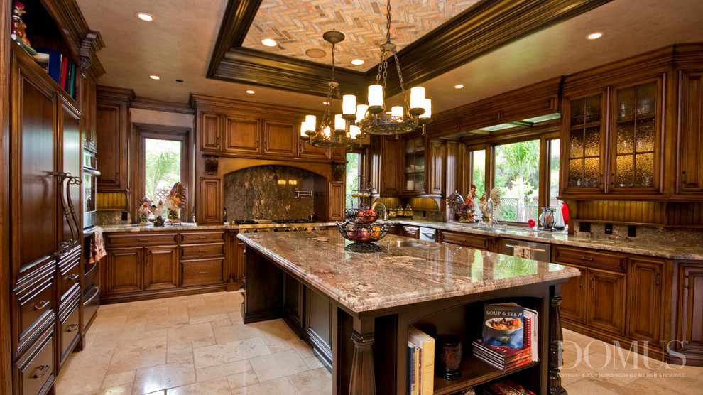 Porch Post Ideas Kitchen Mediterranean with Custom Cabinets Granite Light