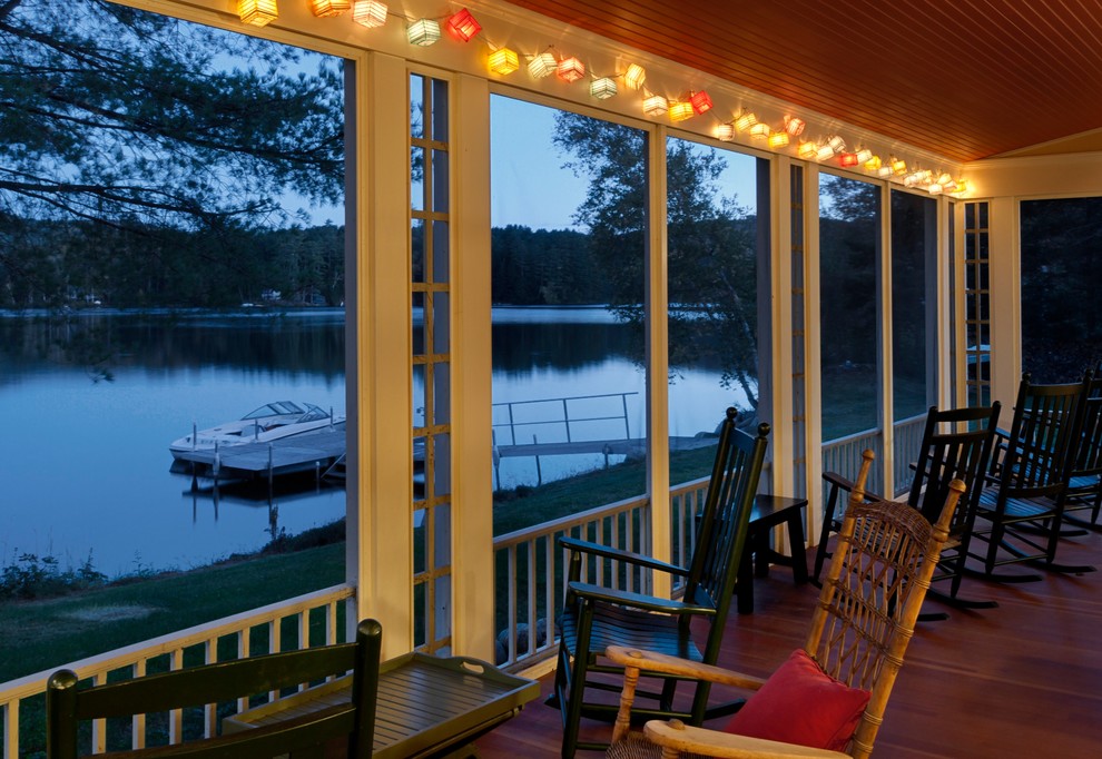 Porch Railing Ideas Porch Rustic with Decking Lake House Rocking