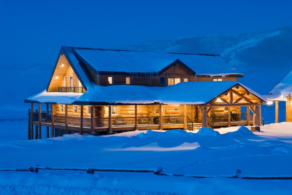 Porch Roof Designs Exterior Rustic with Balustrade Cabin Columns Covered