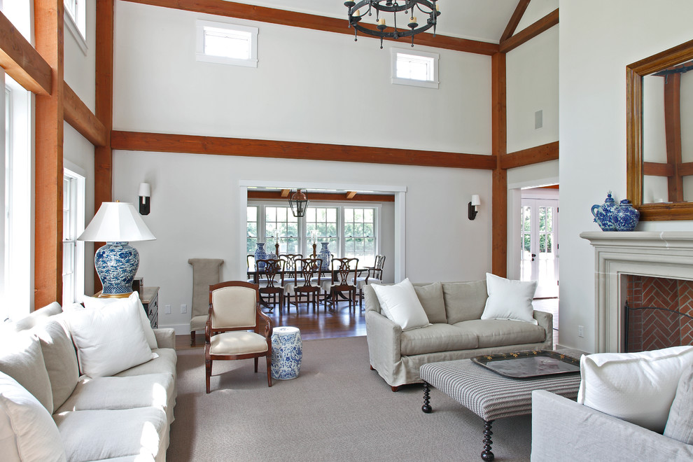 Post and Beam Framing Living Room Traditional with Accent Lighting Barn Homes