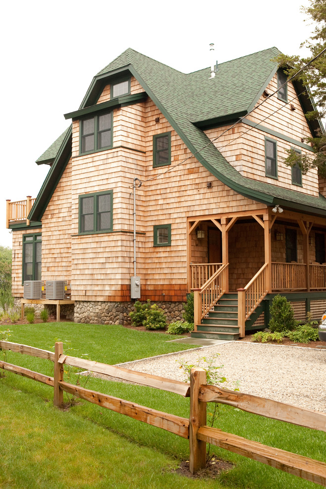 Post and Rail Fence Exterior Craftsman with Asphalt Shingle Roof Clipped