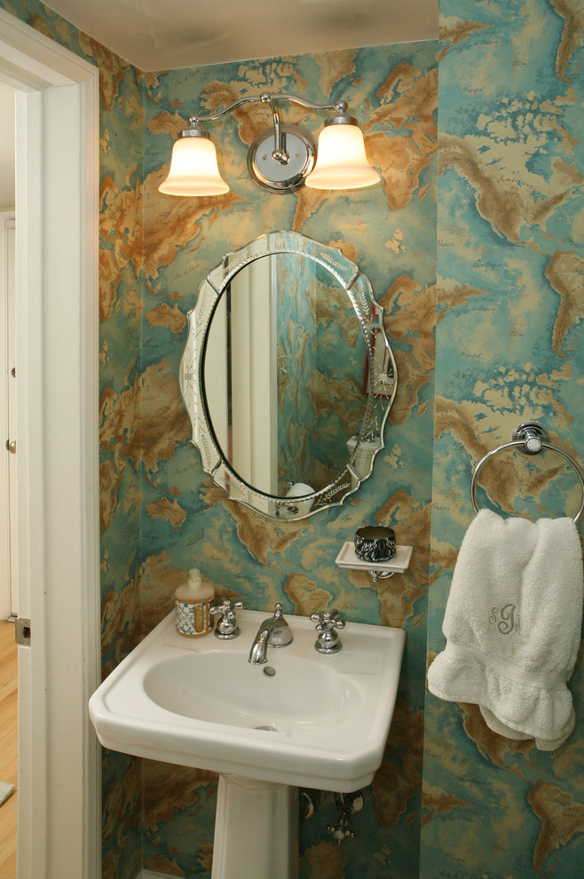 Powder Room Mirror Bathroom Contemporary with Bathroom Mirror Map Wallpaper