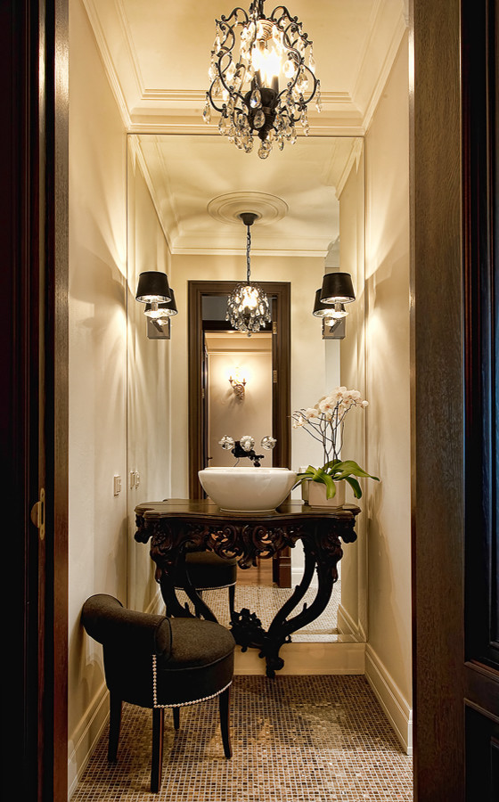 Powder Room Mirror Bathroom Traditional with None 