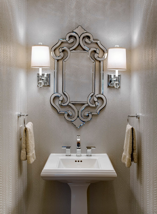 Powder Room Mirror Powder Room Traditional with Interior Design Kansas City