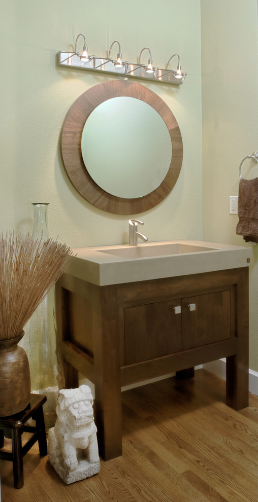 Powder Room Vanity Powder Room Contemporary with Asian Bathroom Concrete Concrete