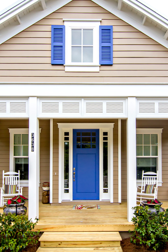 Preppy Home Decor Porch Beach with Beige Beam Beige Exterior