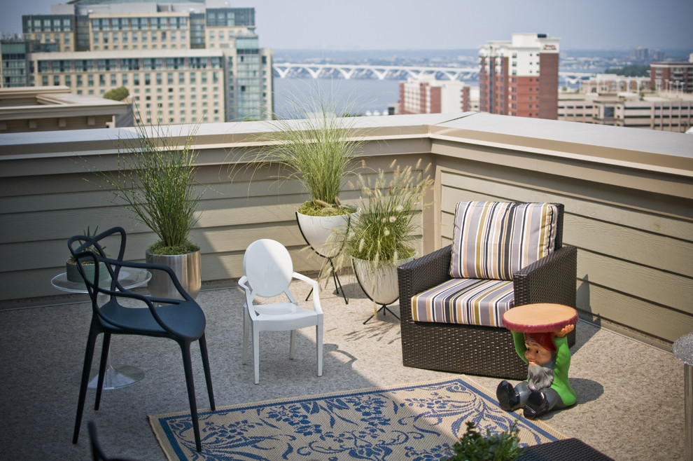 Privacy Deck Railing Deck Eclectic with Area Rug City View