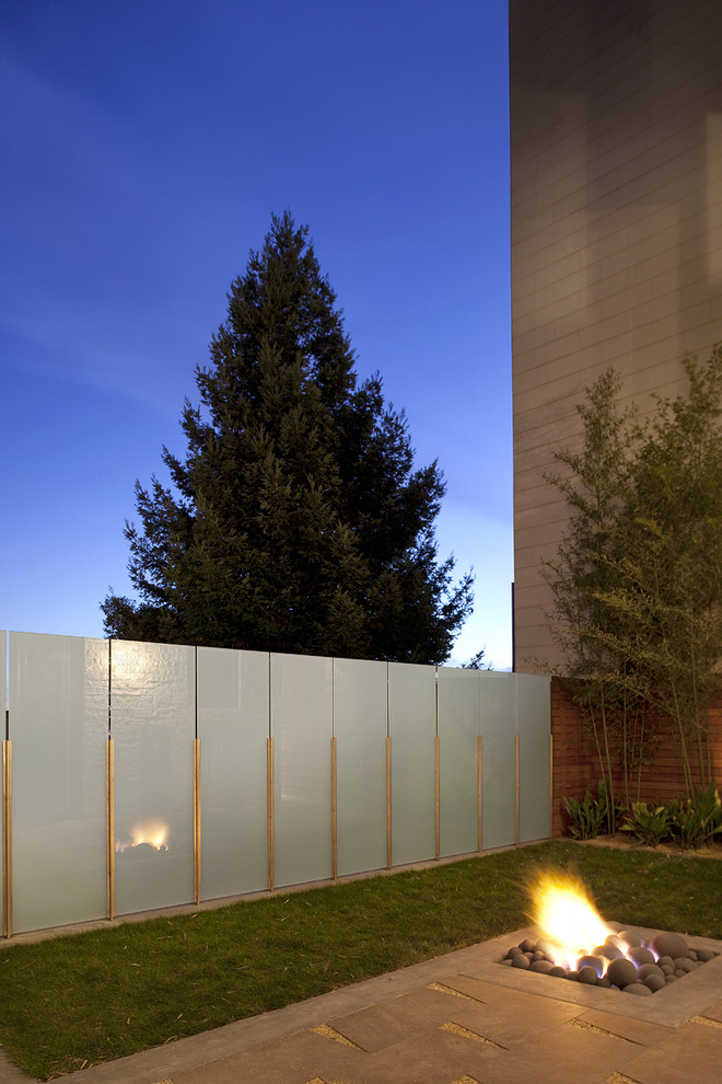Privacy Fence Panels Landscape Modern with Fire Pit Planting Yard