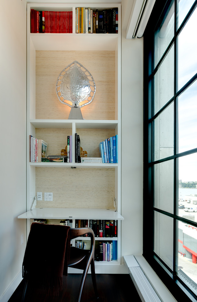 Pull Down Desk Home Office Contemporary with Apartment Bedroom Bookshelf Bookshelves