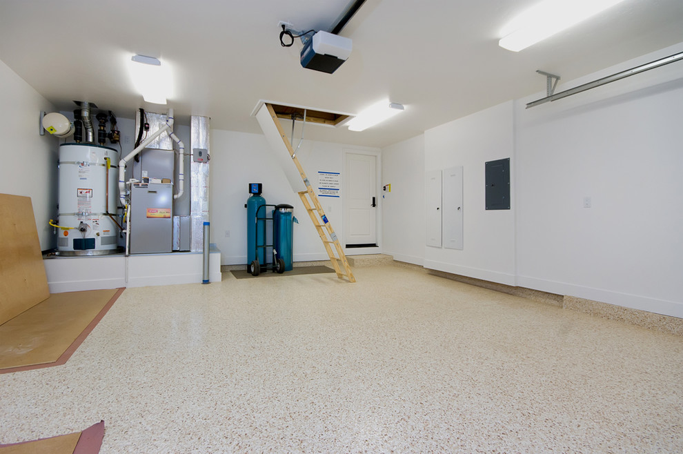 Pull Down Stairs Garage and Shed Traditional with Eco Core Flex Epoxy Epoxy