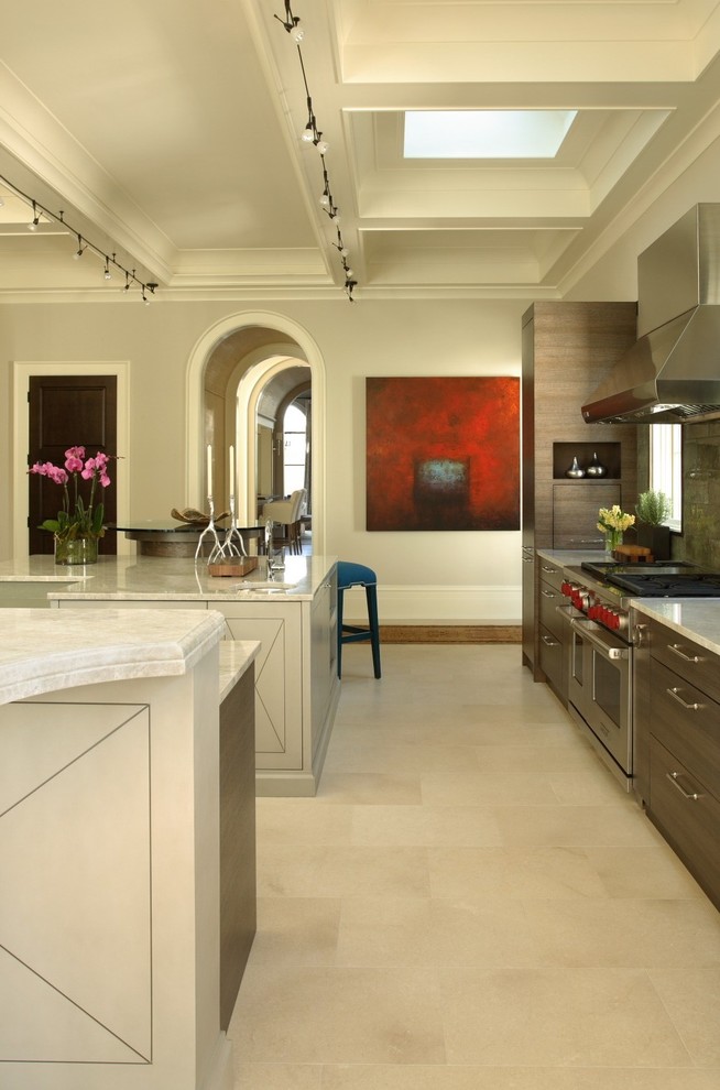 Quartz Counter Tops Spaces Modern with Arched Entryways Atlanta Kitchen