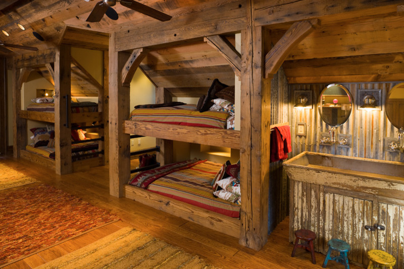 Queen Bunk Bed Bedroom Traditional with Bunk Room Bunks Timber