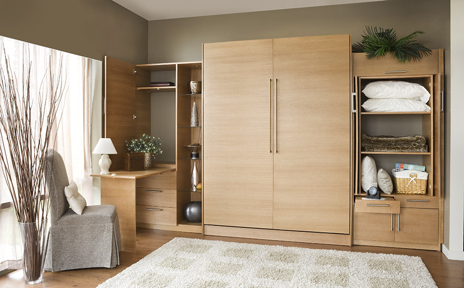 Queen Murphy Bed Bedroom Contemporary with None 