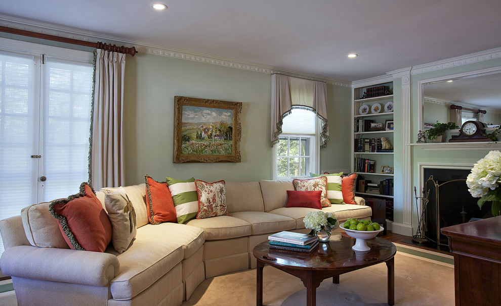 Queen Sleeper Sectional Sofa Family Room Eclectic with Built in Bookcase Built in Bookshelves
