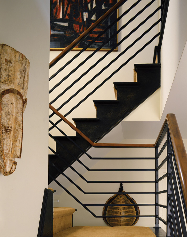Railings for Stairs Staircase Contemporary with Artwork Global Metal Railing