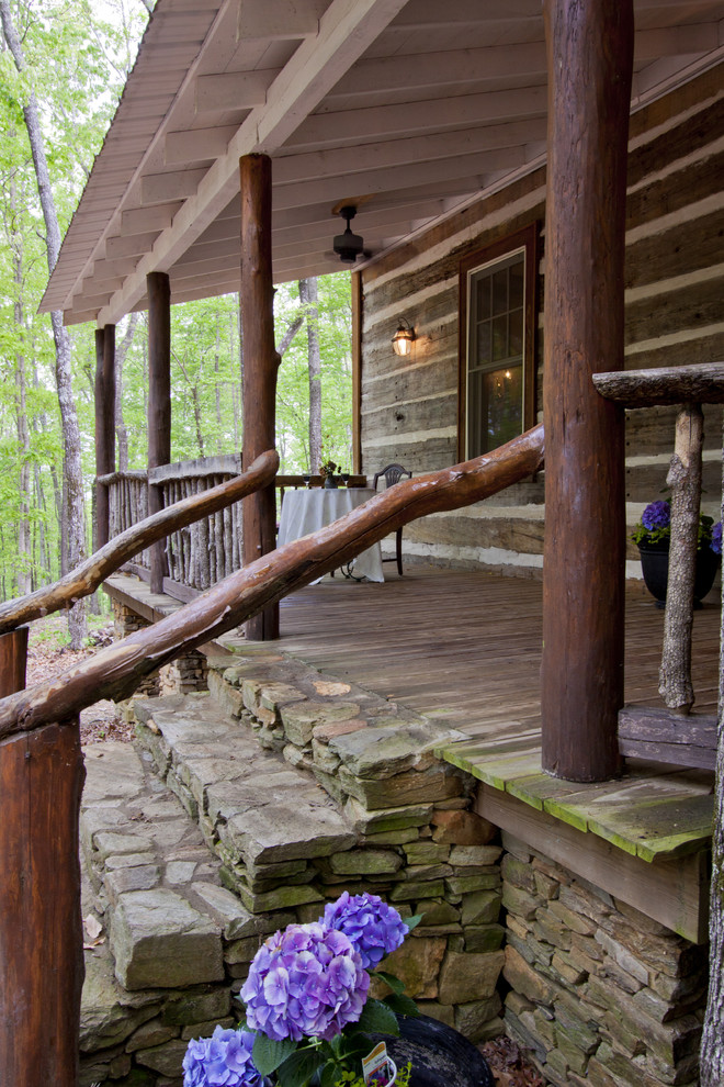 Railings for Steps Porch Rustic with Cottage Covered Porch Log