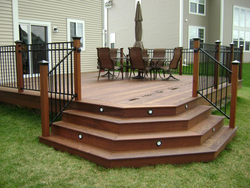 Railings for Steps Spaces with Angled Deck Stairs Brazilian