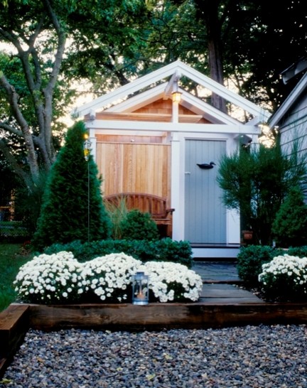 Railroad Ties Landscaping Garage and Shed Beach with Beach Cottage Beach Home