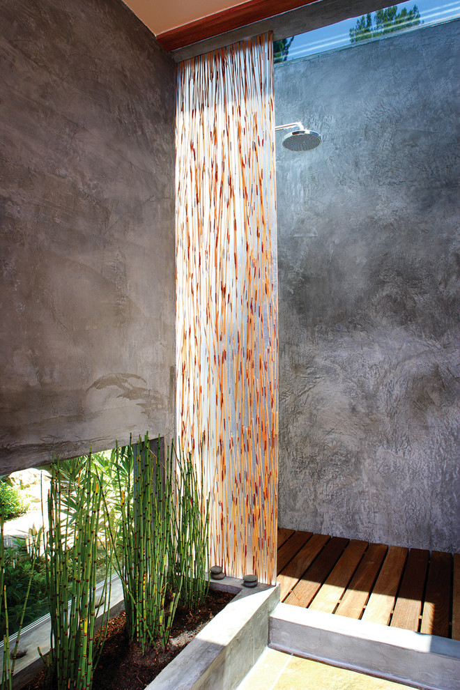 Rainfall Shower Head Bathroom Asian with Horsetail Minimal Modern Outdoor