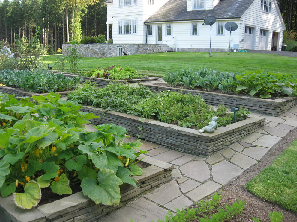 Raised Garden Bed Ideas Landscape Traditional with Dry Laid Stone Edible