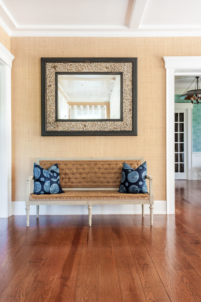 Ralph Lauren Wallpaper Hall Beach with Beige Grass Cloth Wall