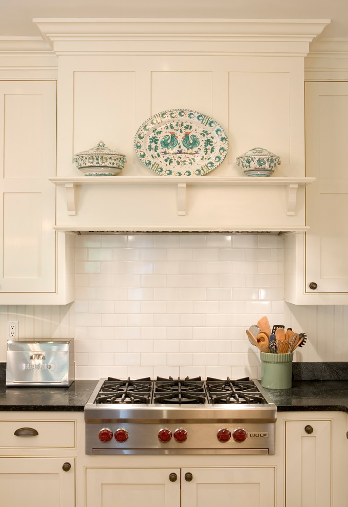 Range Hood Cabinet Kitchen Traditional with Black Counters Black Soapstone