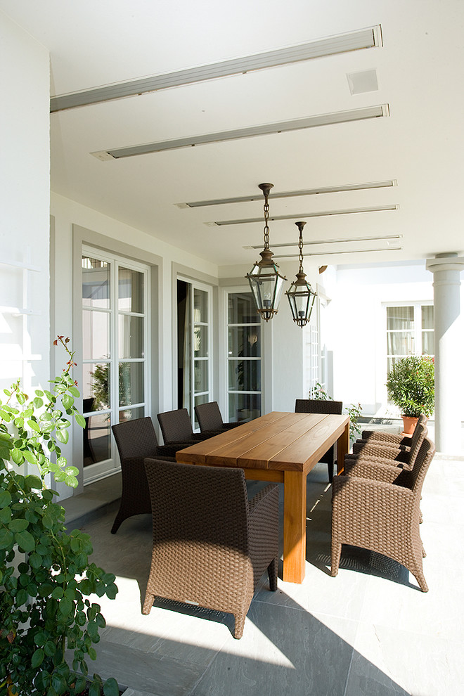 Rattan Dining Chairs Patio Modern with Beige Exterior Beige Siding