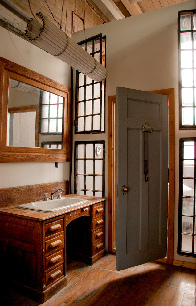 Reception Desk Ideas Bathroom Rustic with Framed Mirror Leaded Windows