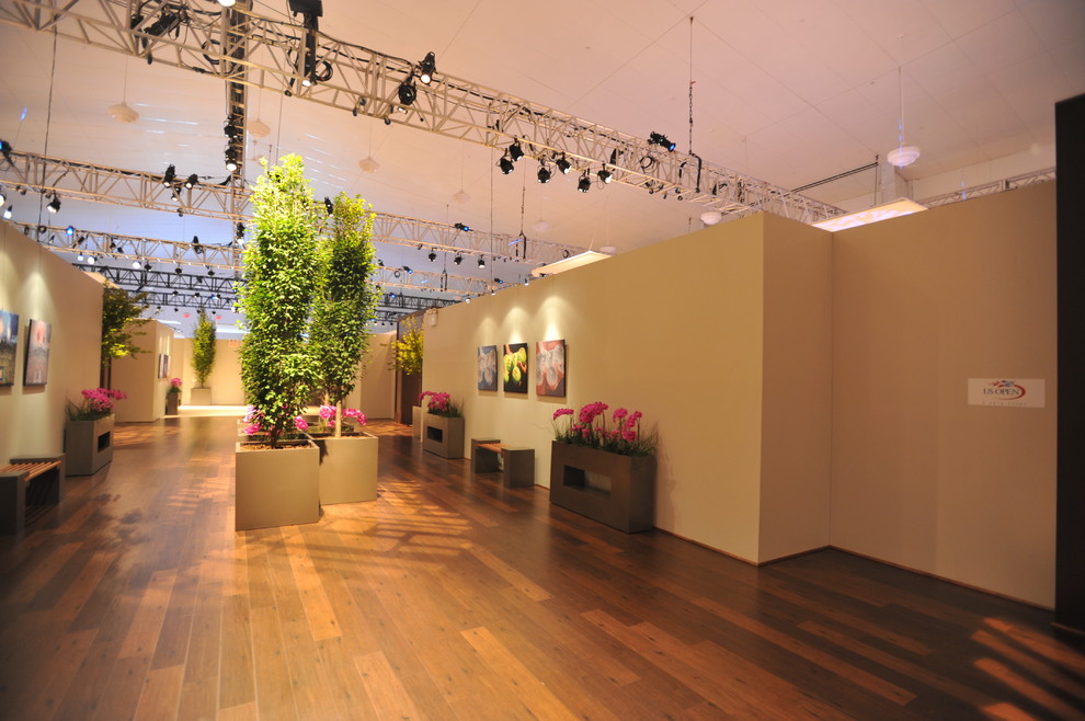 Reclaimed Barn Wood Landscape Modern with Casters Corporate Design Hallway