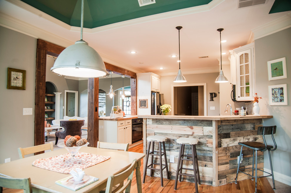 Reclaimed Wood Denver Kitchen Eclectic with Bar Bar Stools Exposed