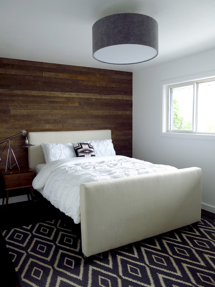 Reclaimed Wood Nightstand Bedroom Contemporary with Accent Wall Bedroom Beige