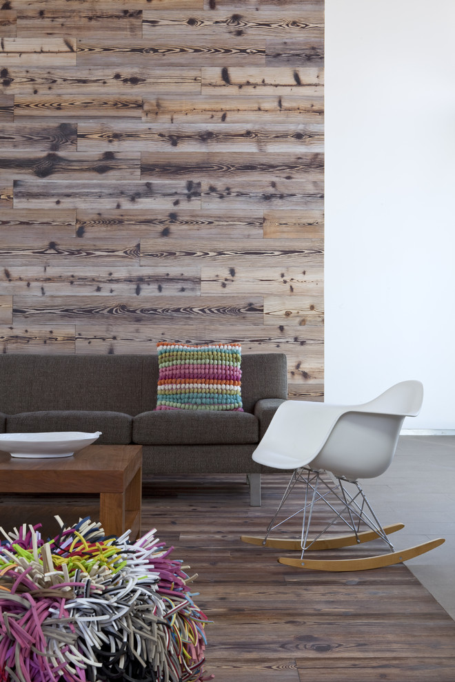 Reclaimed Wood Walls Living Room Modern with Duchateau Salvage Wood Weathered