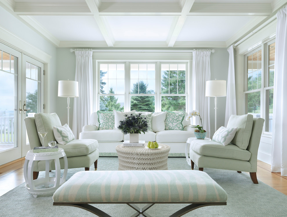 Rectangle Coffee Table Living Room Beach with Coffered Ceiling Curtains Decorative