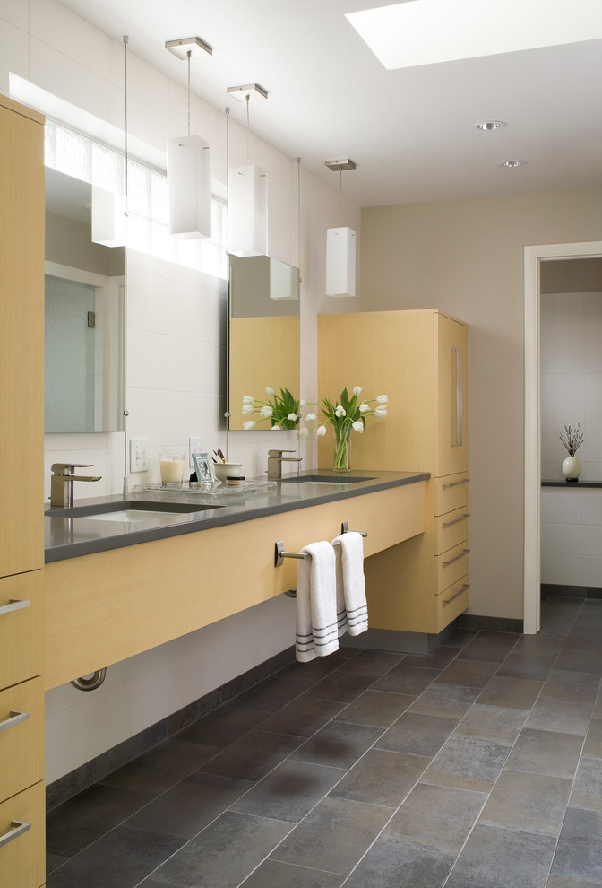 Rectangular Pendant Light Bathroom Contemporary with Bathroom Storage Dark Gray