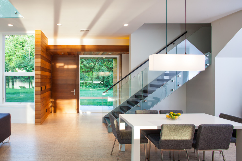 Rectangular Pendant Light Entry Contemporary with Front Door Fully Upholstered