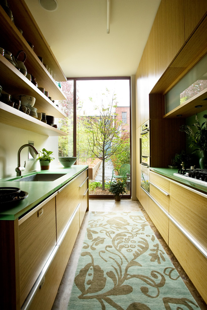 Recycled Glass Countertops Cost Kitchen Contemporary with Acrylic Bamboo Cabinets Floating