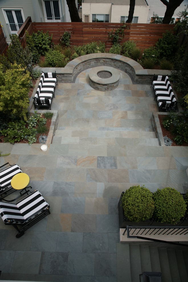 Red Brick Fire Pit Landscape Traditional with None 